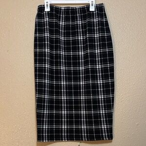 SHEIN Black and White Checkered Pencil Skirt